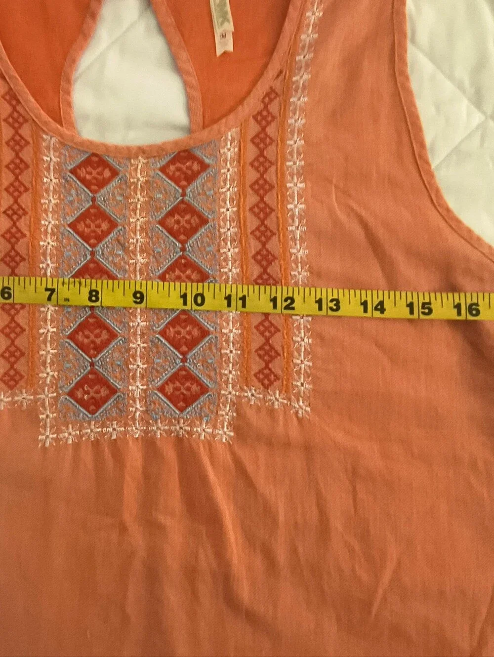 Michael Kors Embroidered Coral Sleeveless Tank